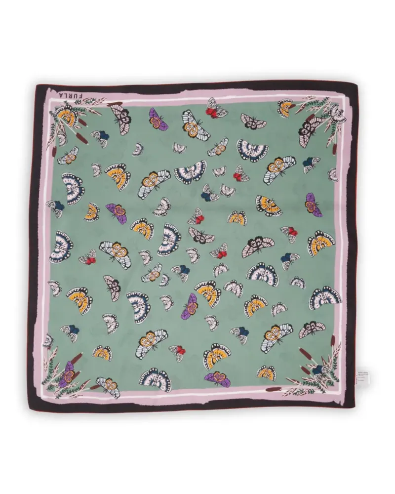 Furla Tortona Schal mit Schmetterling-Print - Grün Grün