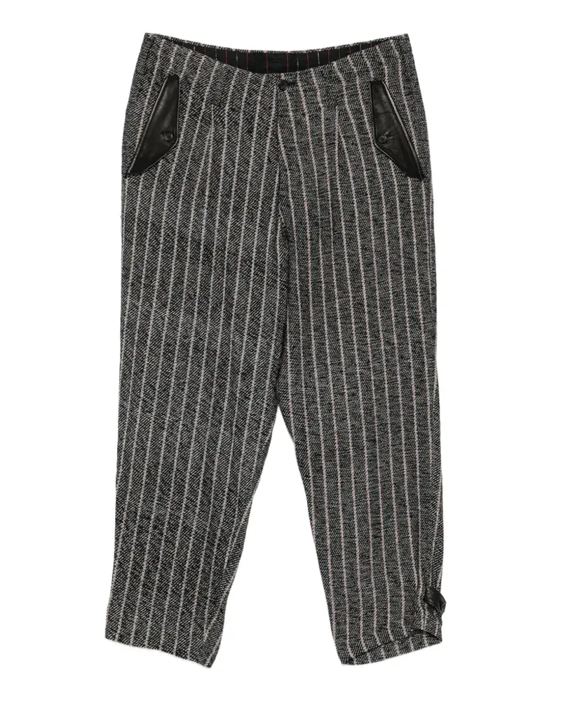 Yohji Yamamoto Gestreifte Hose - Schwarz Schwarz