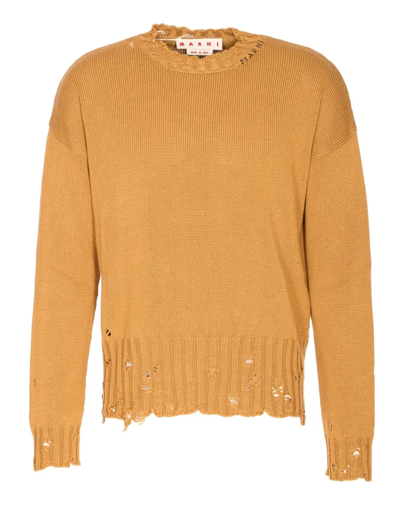 Marni Pullover im Distressed-Look - Gelb Gelb