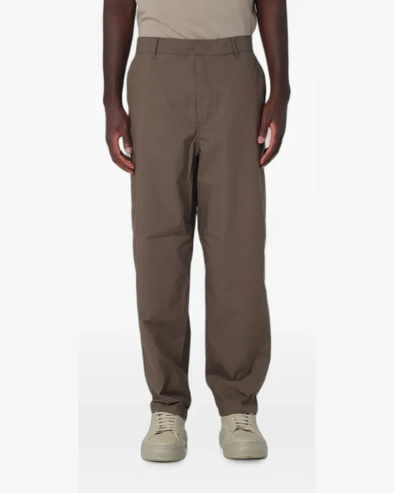 Armani Exchange pleated straight-leg trousers - Braun Braun