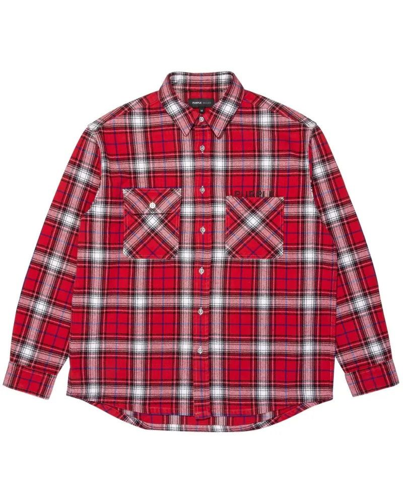 PURPLE BRAND Kariertes Flanellhemd - Rot Rot