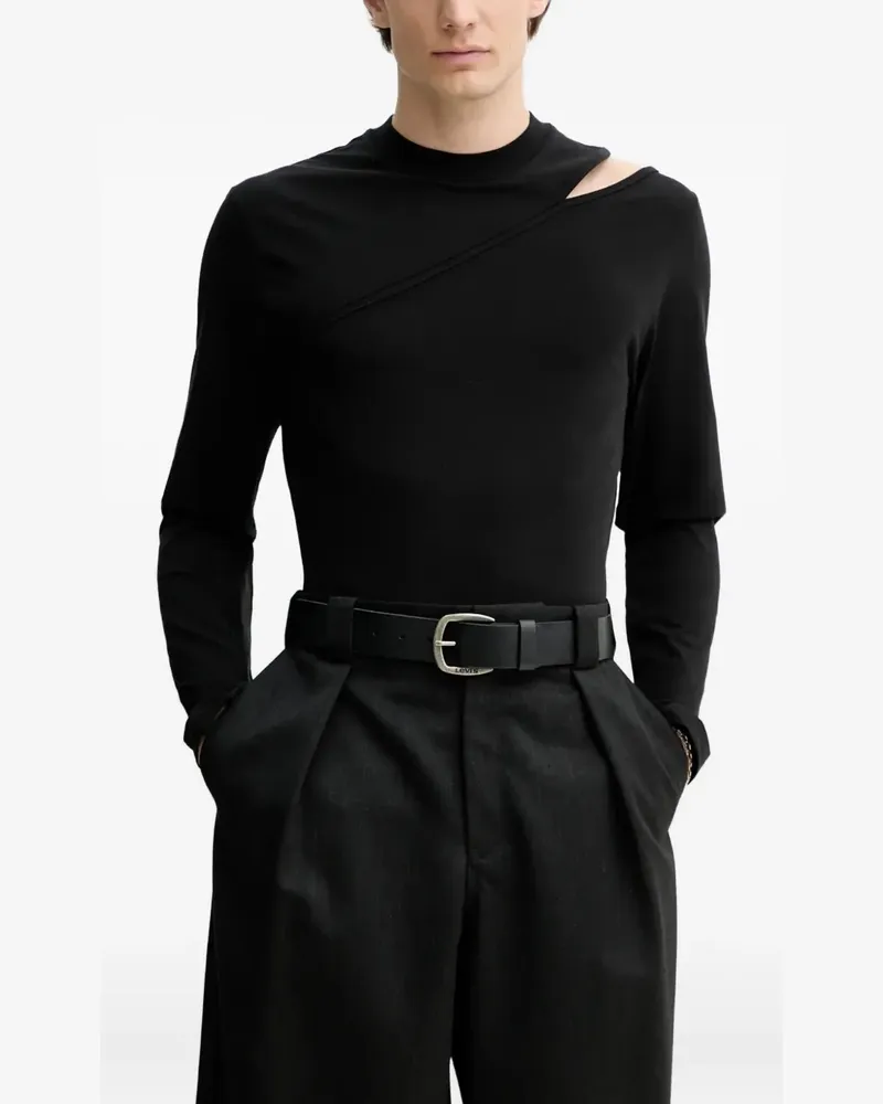 Heliot Emil Langarmshirt mit Cut-Out - Schwarz Schwarz