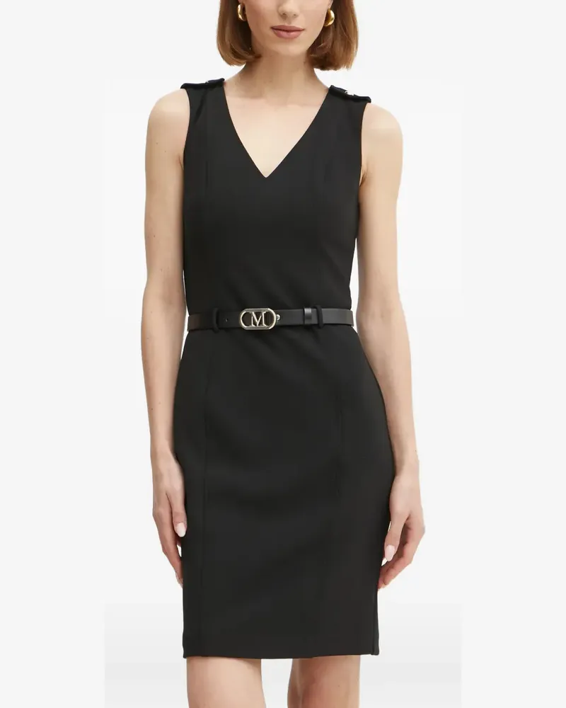 MARCIANO Los Angeles button-detail V-neck midi dress - Schwarz Schwarz