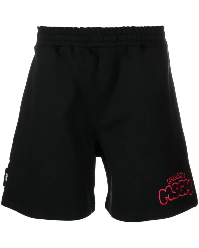 MSGM Joggingshorts mit Logo-Stickerei - Schwarz Schwarz