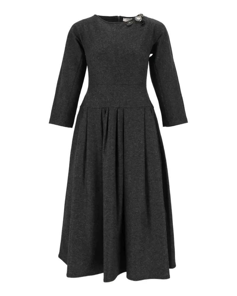 Max Mara Max Mara Tania Midikleid mit Falten - Grau Grau