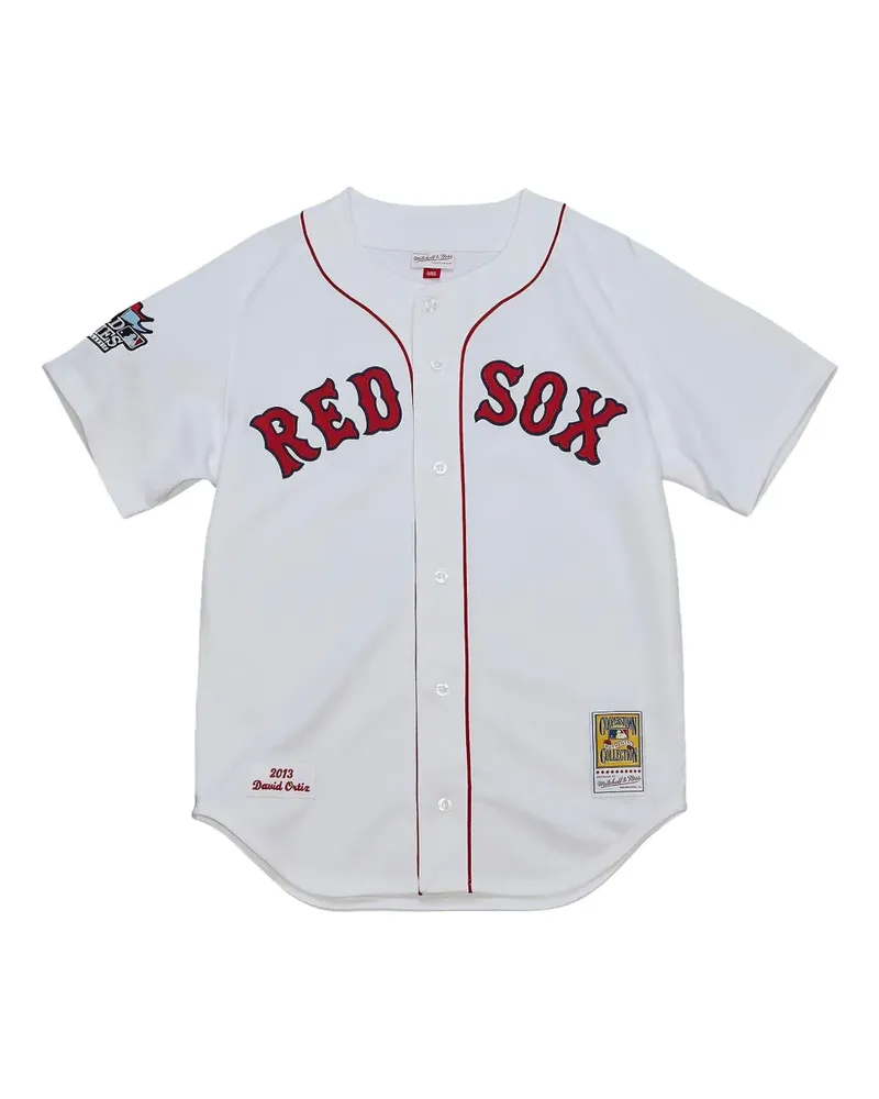 Mitchell & Ness MLB Red Sox 2013 David Ortiz Hemd - Weiß Weiß