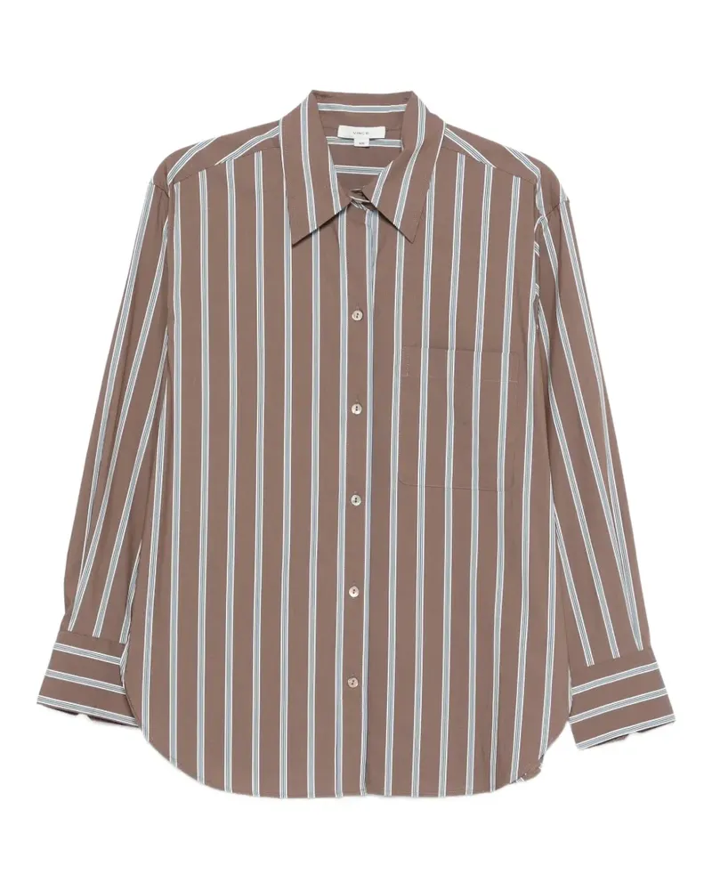 Vince Hemd mit gestreifter Tasche - Braun Braun