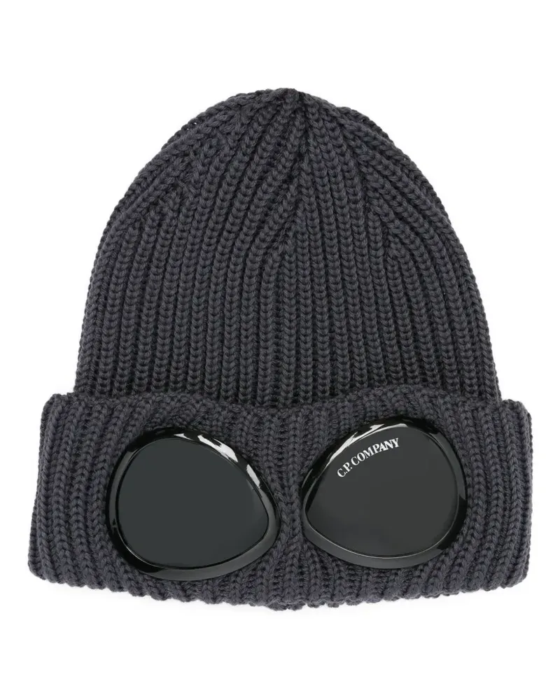 C.P. Company Beanie mit Goggle-Detail - Blau Blau