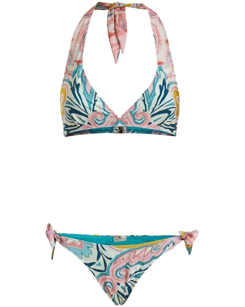 Etro Bikini mit Paisley-Print Weiß