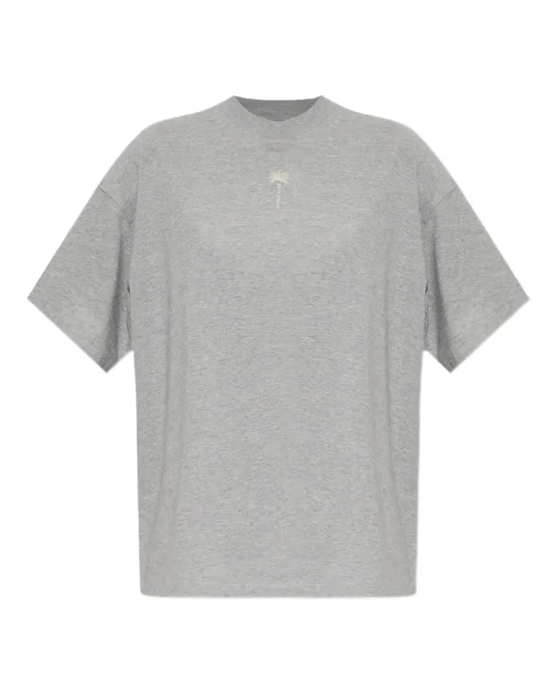Palm Angels T-Shirt mit Logo-Stickerei - Grau Grau