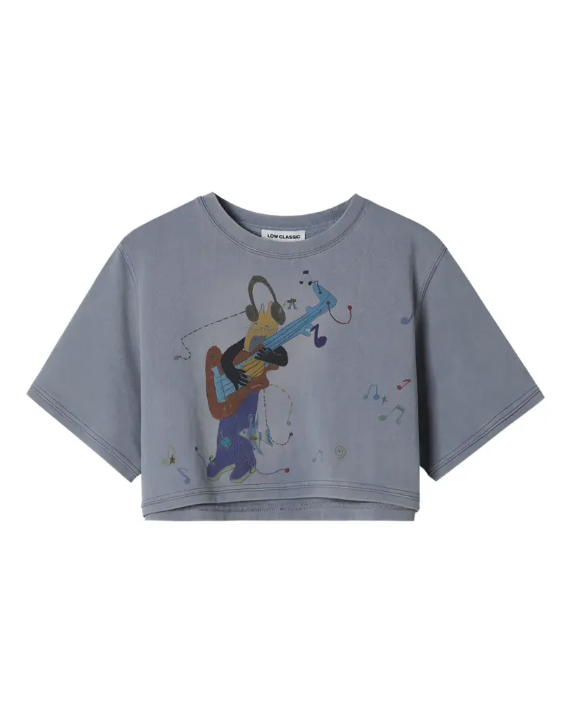 LOW CLASSIC Cropped-T-Shirt mit grafischem Print - Grau Grau