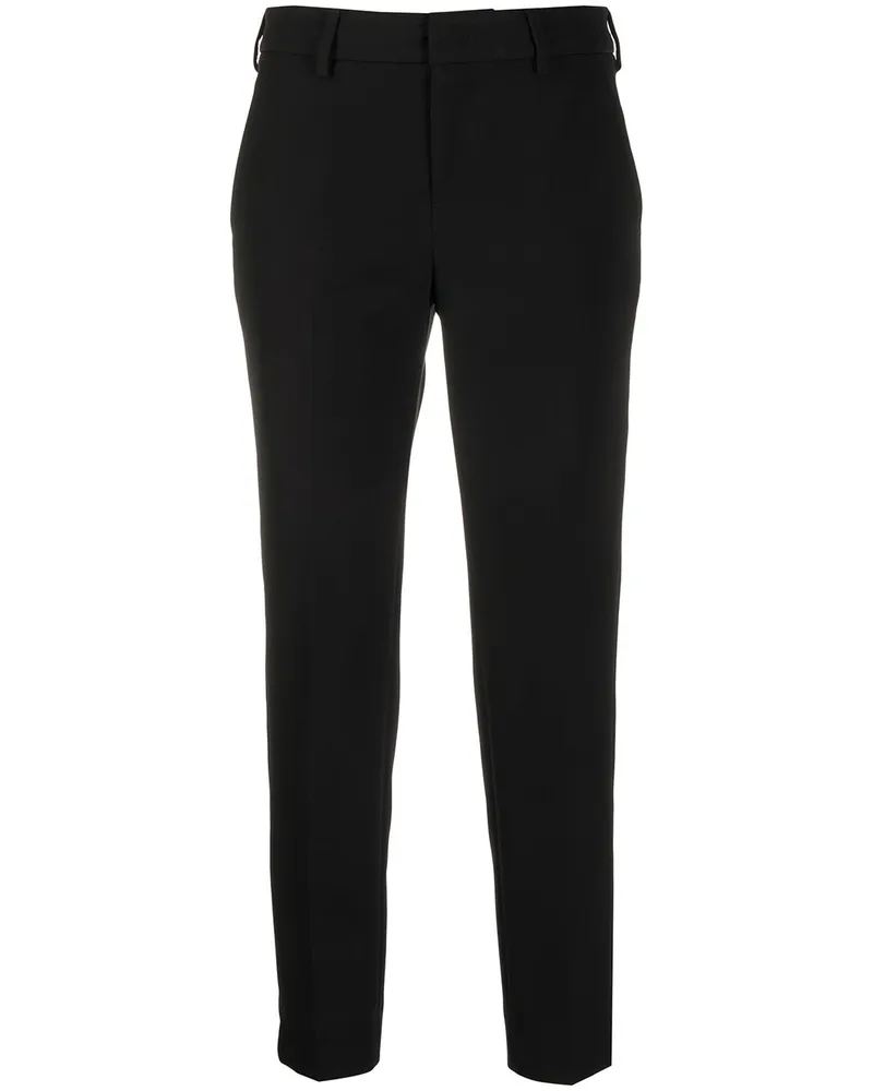 PT TORINO Schmale Cropped-Hose - Schwarz Schwarz