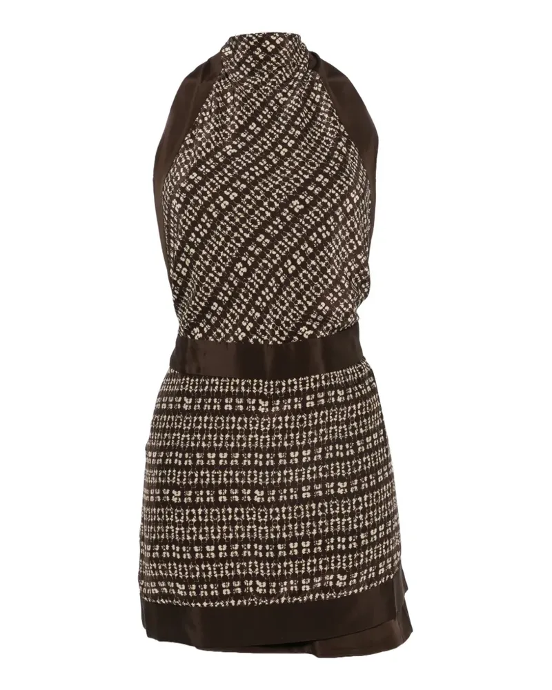 SIR Astrid Neckholder-Minikleid mit Print - Braun Braun