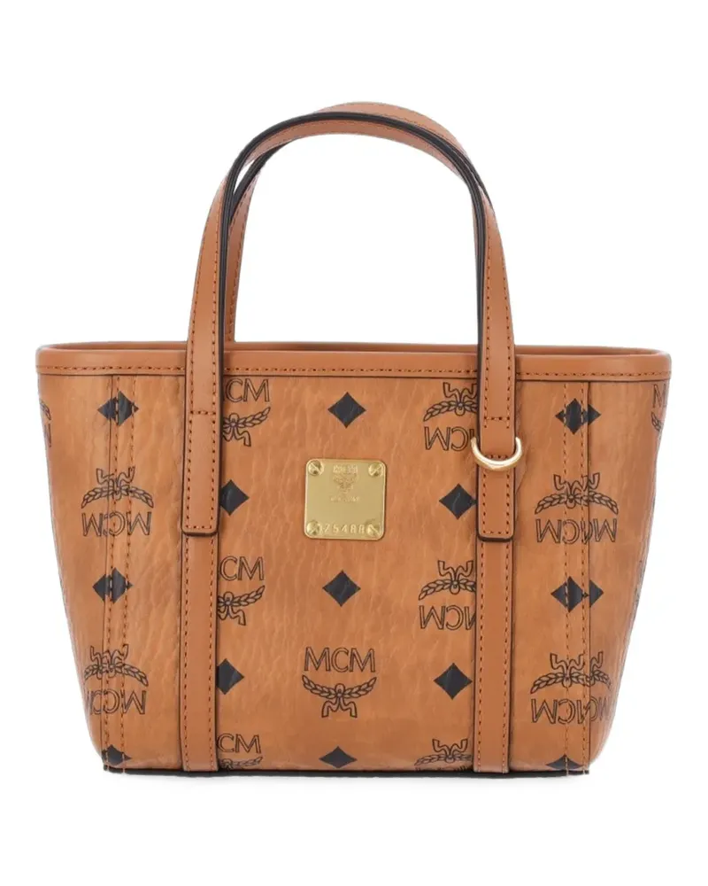 MCM Schultertasche mit Monogramm-Print - Nude Nude