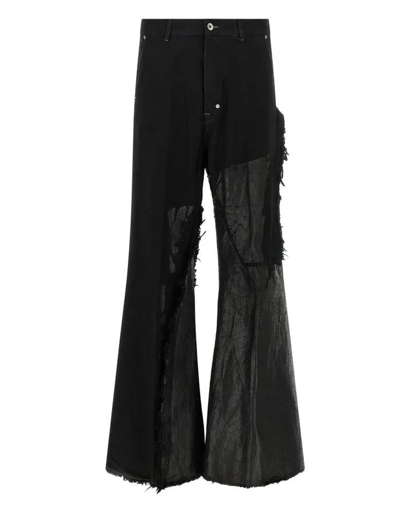 Rick Owens Joris Jeans mit Fransen - Schwarz Schwarz