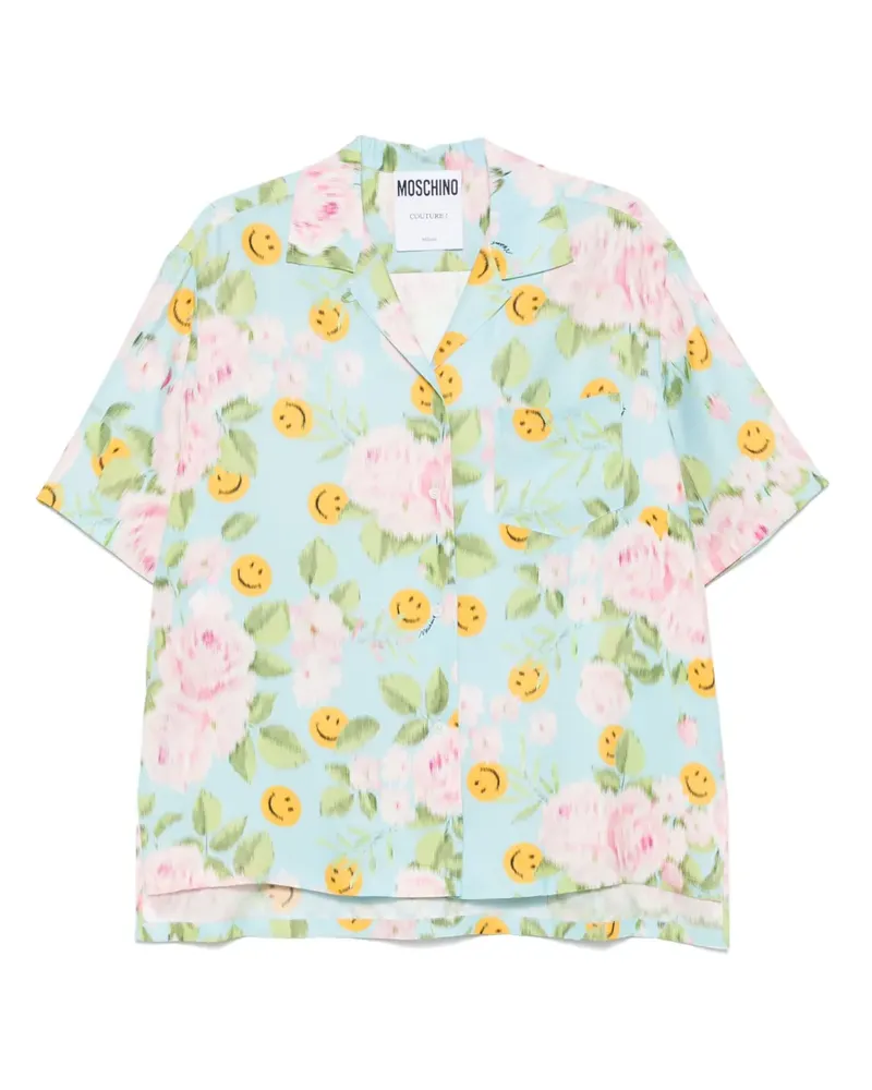 Moschino x Smiley Seidenhemd - Blau Blau