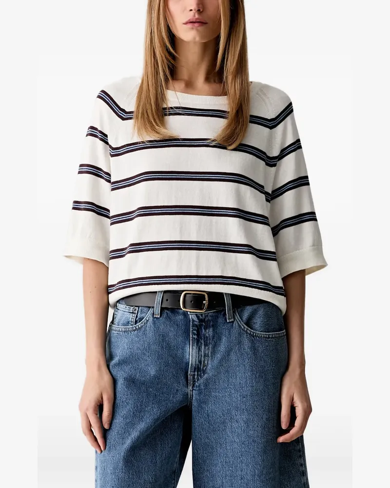 Marc O'Polo striped short-sleeve top - Weiß Weiß