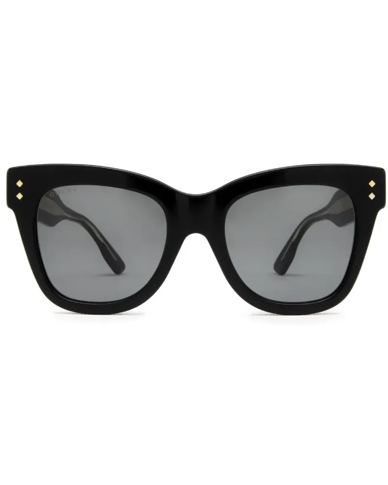 Gucci Sonnenbrille mit eckigem Gestell - Schwarz Schwarz