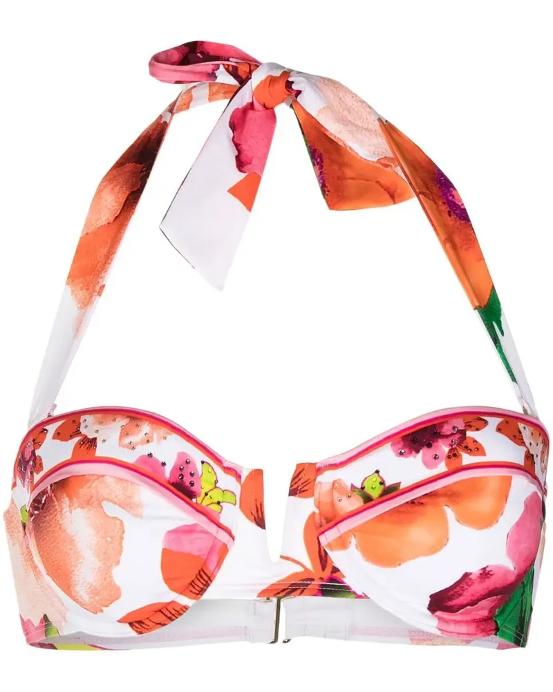 Camilla Bikinioberteil mit Blumen-Print - Weiß Weiß