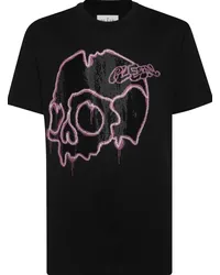 Philipp Plein Dripping Skull T-Shirt Schwarz