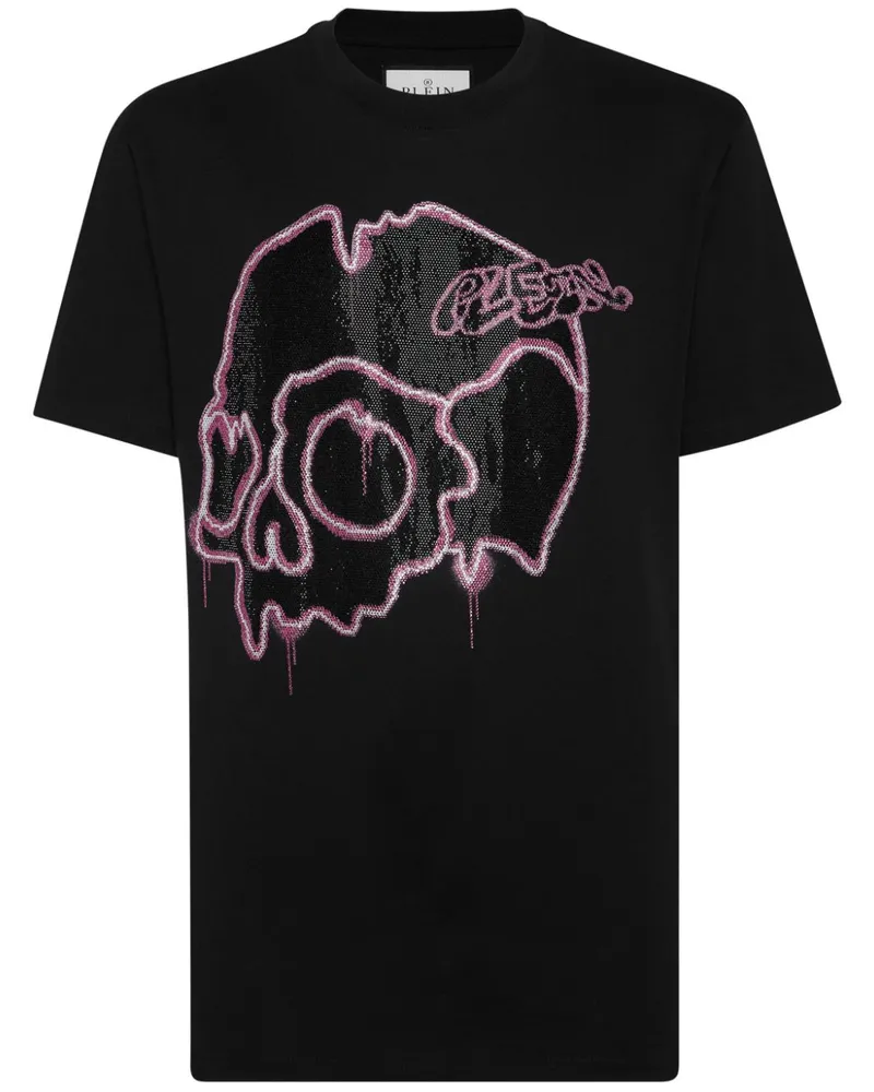 Philipp Plein Dripping Skull T-Shirt - Schwarz Schwarz