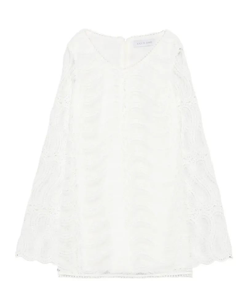 Raquel Diniz Maty wave-lace V-neck dress - Weiß Weiß