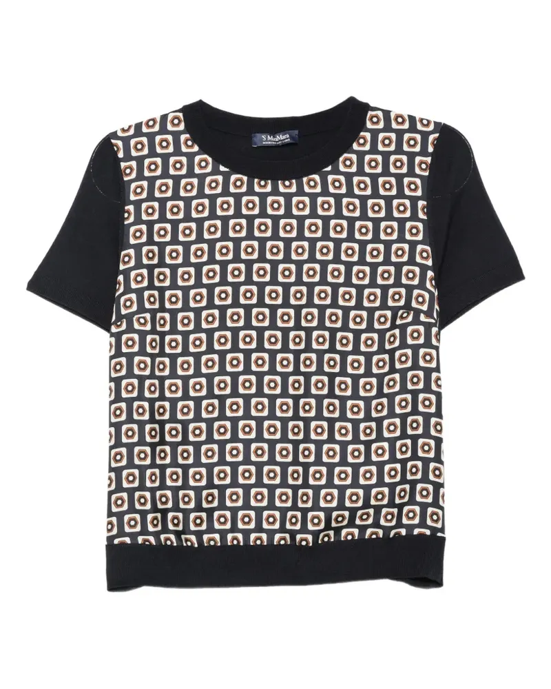 Max Mara Pullover mit geometrischem Print - Blau Blau