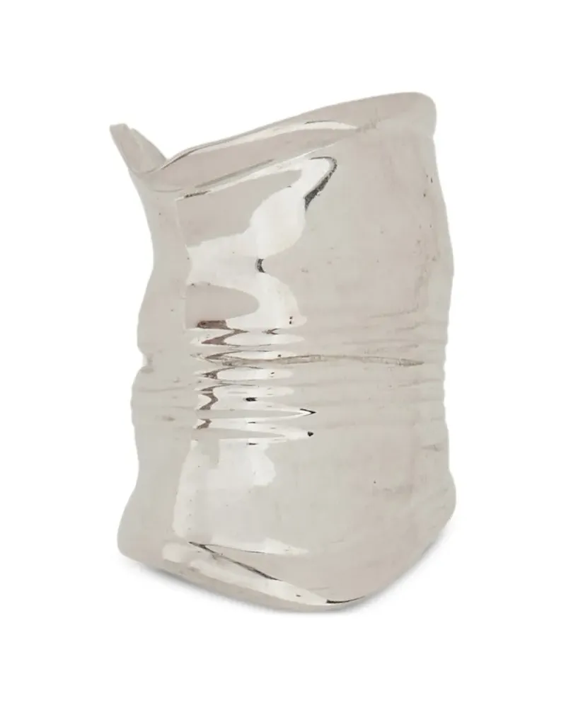 Jean Paul Gaultier crushed can ring - Silber Silber