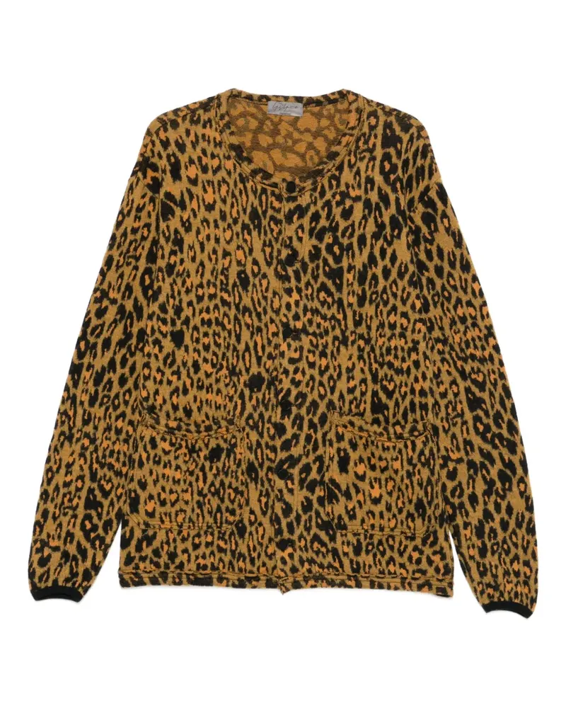 Yohji Yamamoto Cardigan mit Animal-Print - Braun Braun