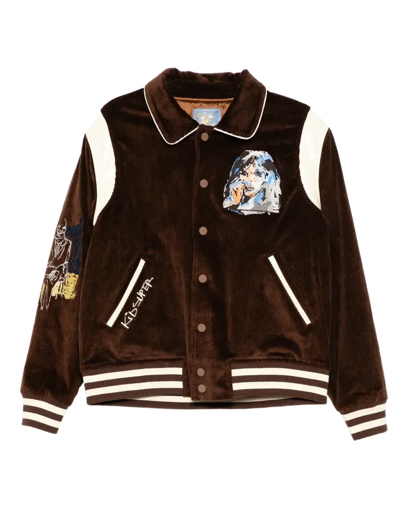 KidSuper face embroidered jacket - Braun Braun
