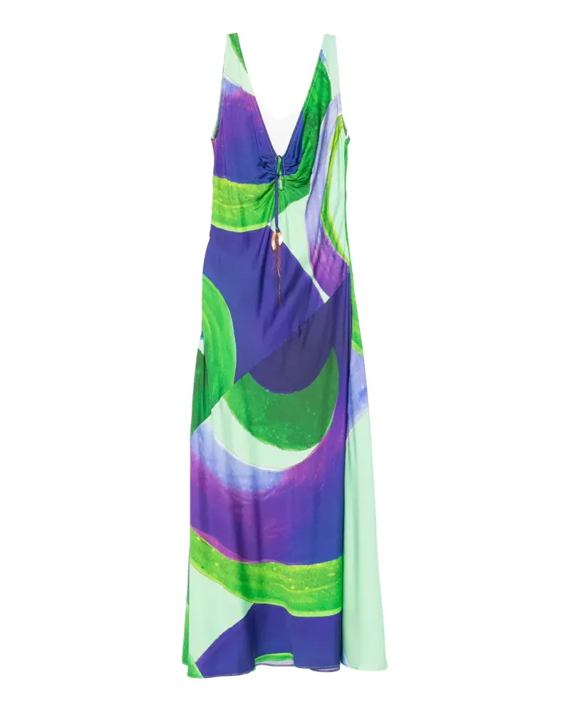 THEMIS Z Ianthe abstract-print ruched-detail maxi dress - Grün Grün