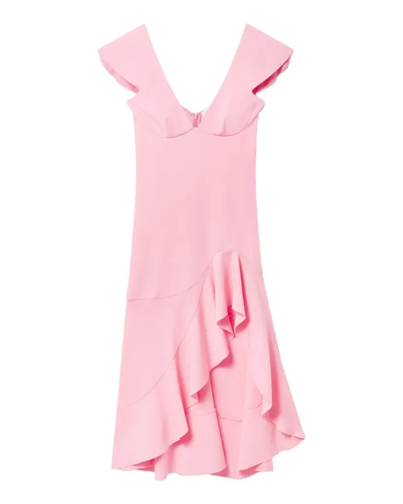 Stella McCartney Gerüschtes Kleid mit V-Ausschnitt - Rosa Rosa