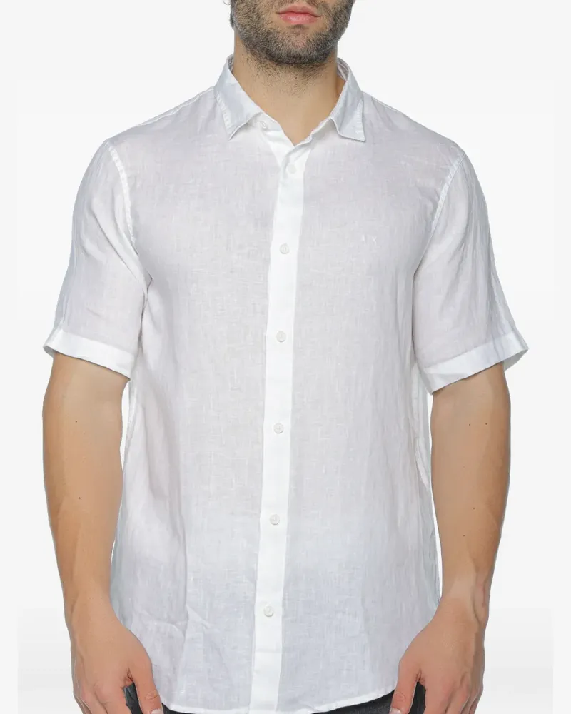Armani Exchange short-sleeve linen shirt - Weiß Weiß