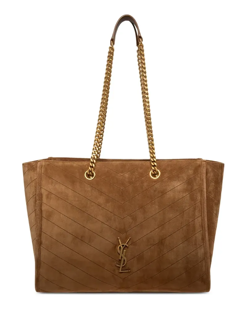Saint Laurent Niki shopping in suede shoulder bag - Braun Braun