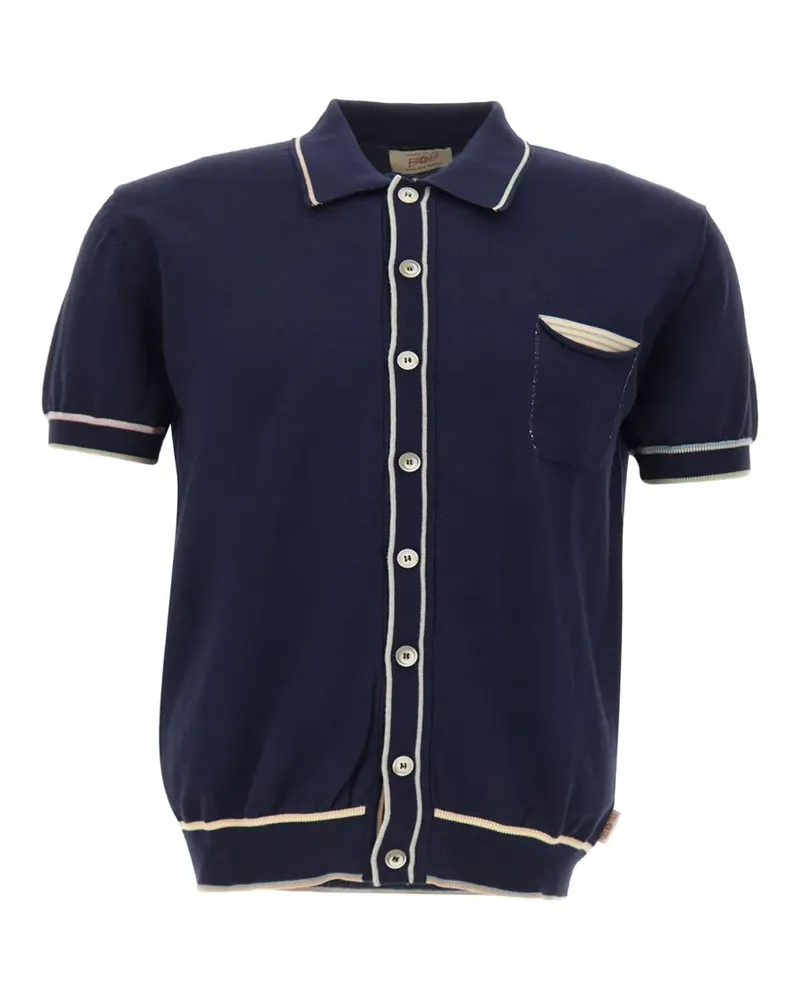 BOB Brett contrast-trim shirt - Blau Blau