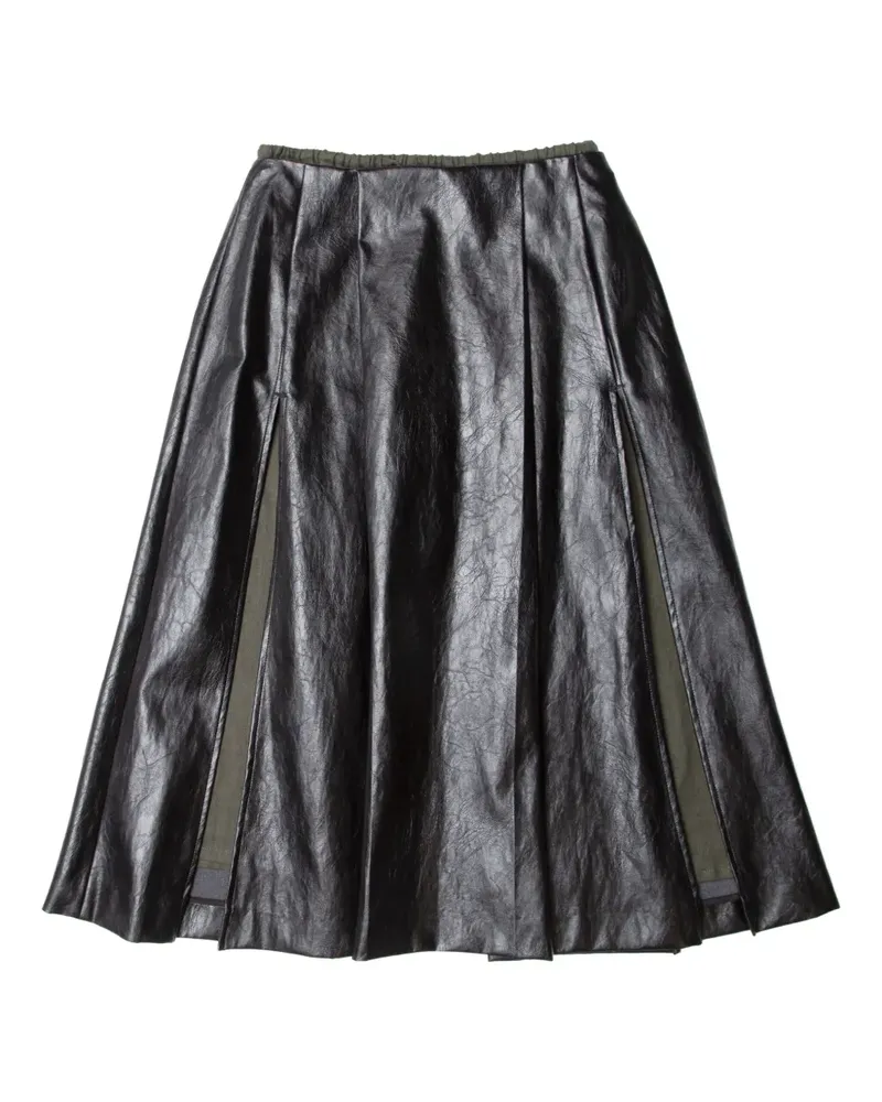 Muller of Yoshiokubo pleated midi skirt - Schwarz Schwarz