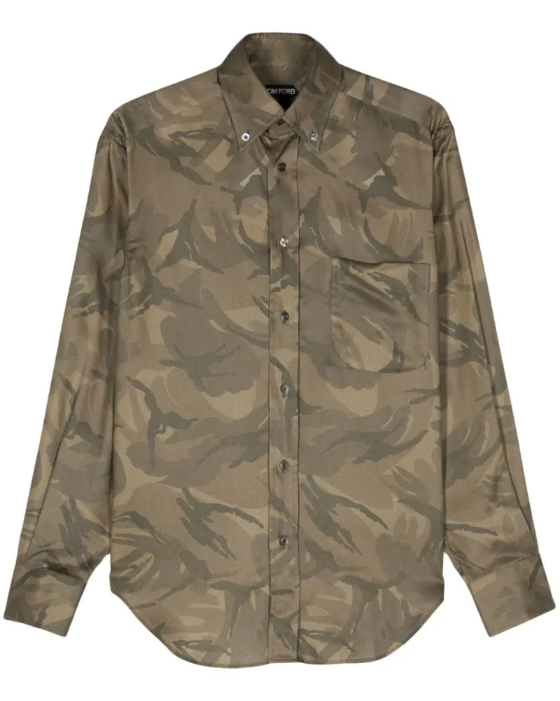 Tom Ford Twill-Hemd mit Camouflage-Print - Grün Grün