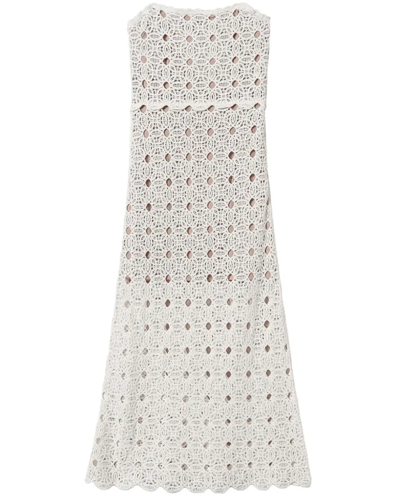 Twin-Set Gehäkeltes Bustier-Midikleid - Weiß Weiß