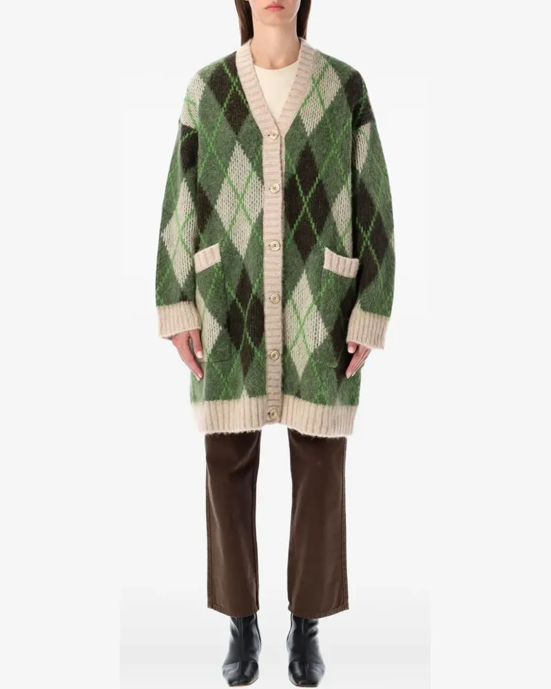 Emporio Armani Mantel mit Argyle-Muster - Grün Grün