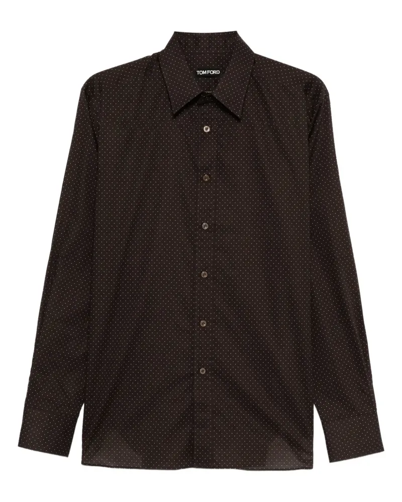 Tom Ford Hemd mit Polka Dots - Braun Braun