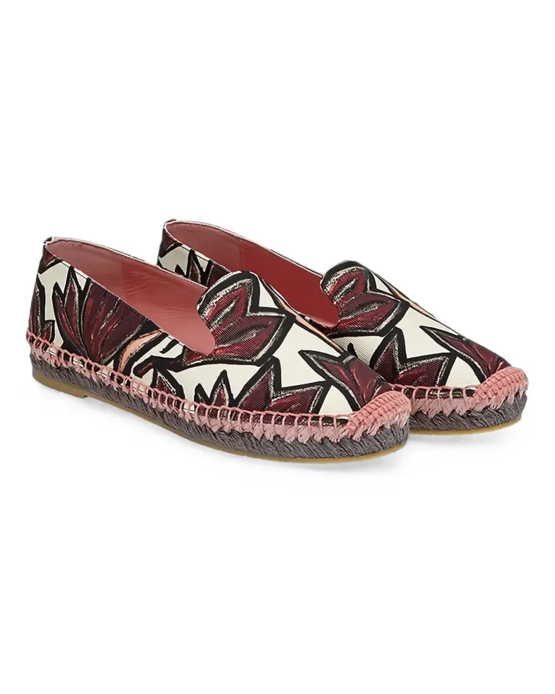 Ferragamo floral-print espadrille espadrilles - Rot Rot