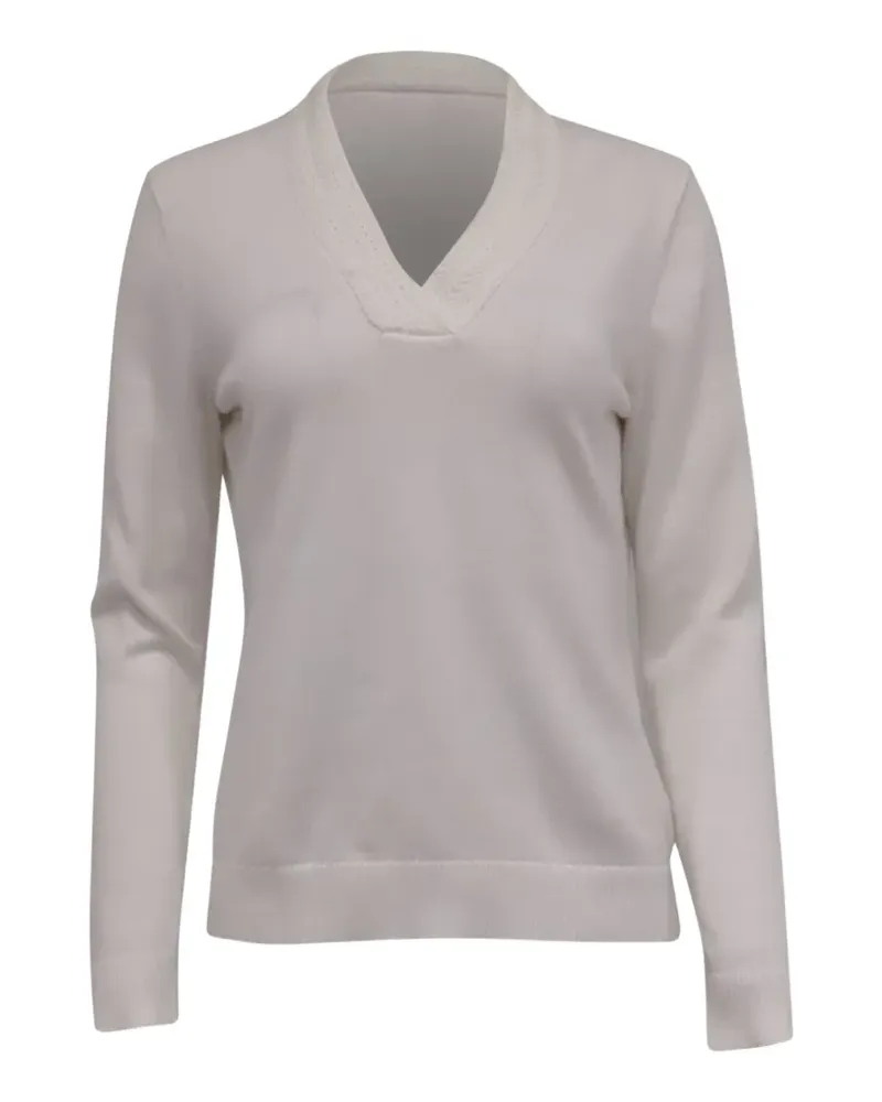 Brooks Brothers Pullover mit V-Ausschnitt - Weiß Weiß