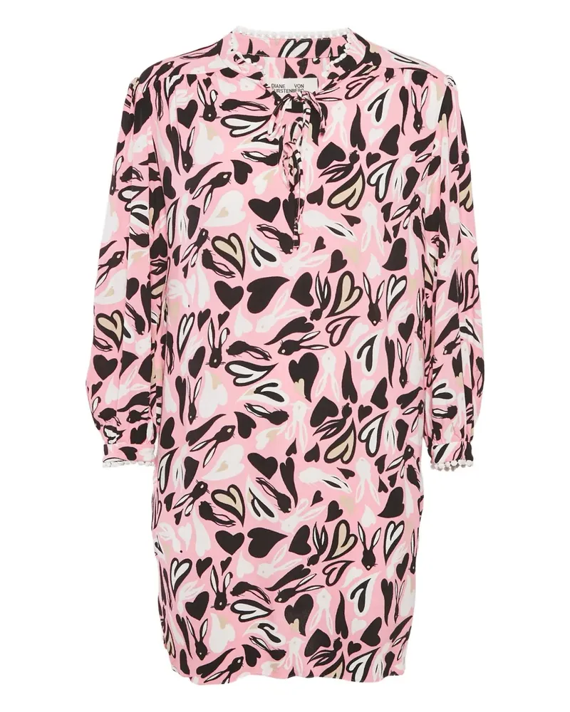 Diane von Furstenberg Minikleid mit grafischem Print - Rosa Rosa