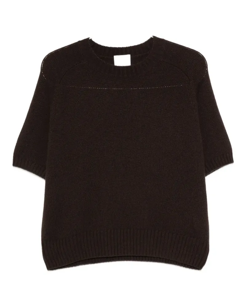 ALLUDE Kurzärmeliger Kaschmirpullover - Braun Braun