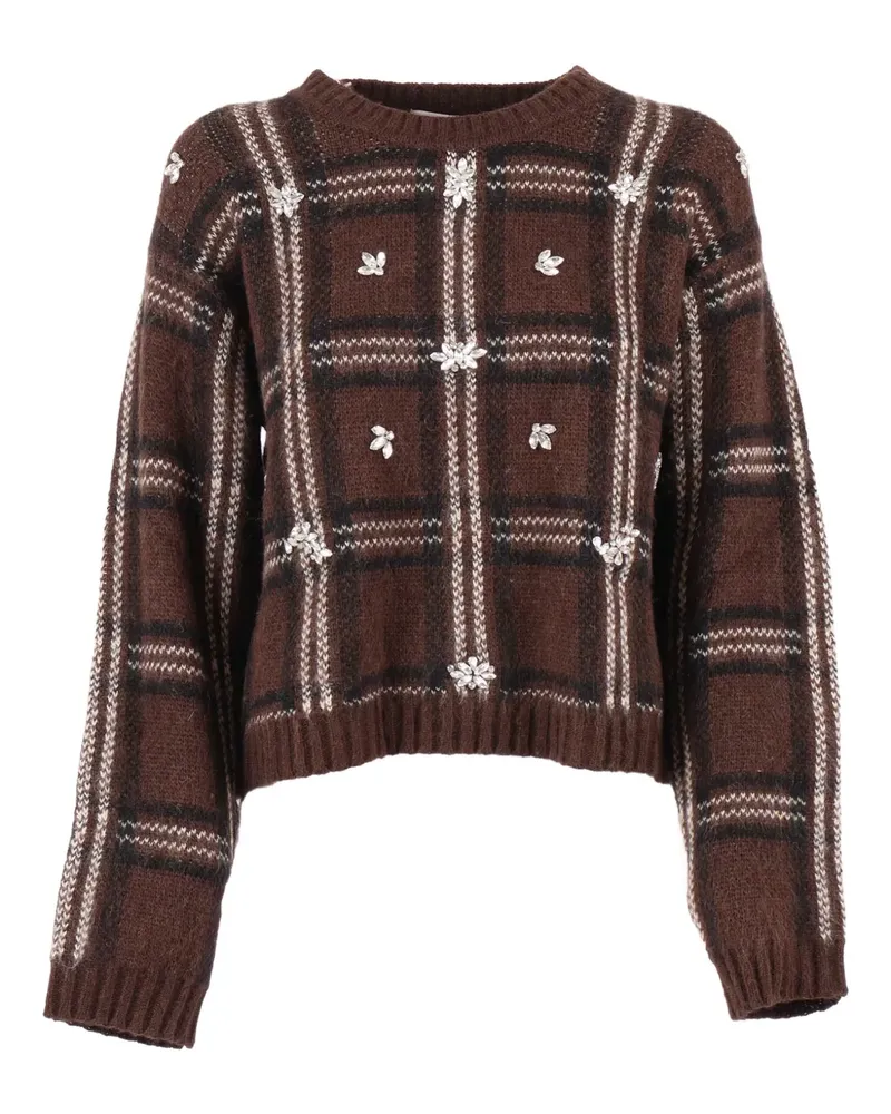 Ermanno Scervino embellished jacquard sweater - Braun Braun
