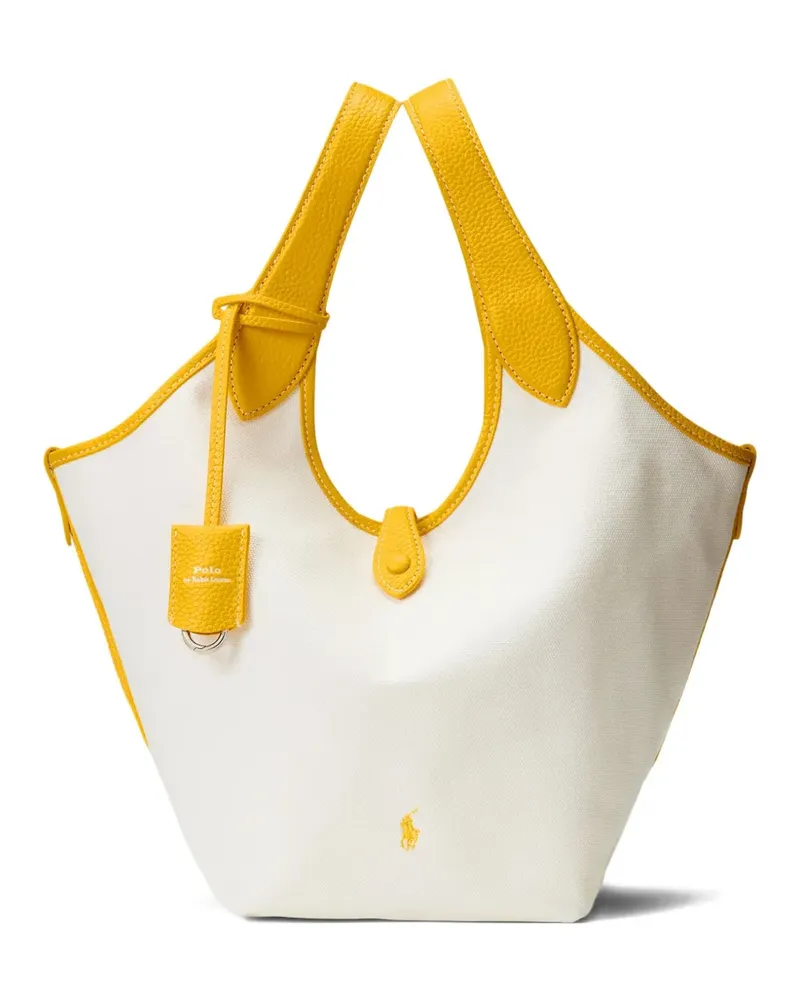 Ralph Lauren Canvas-Shopper mit Lederborte - Weiß Weiß
