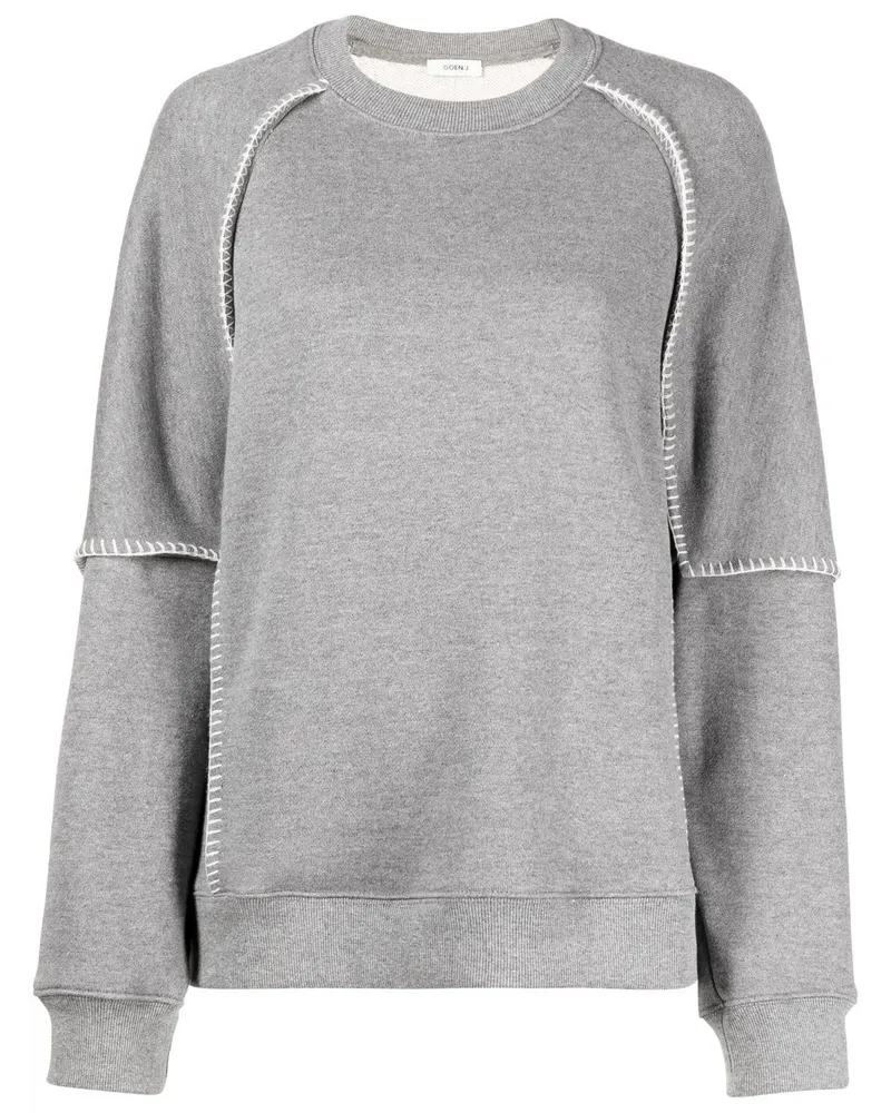 GOEN.J Sweatshirt im Layering-Look - Grau Grau