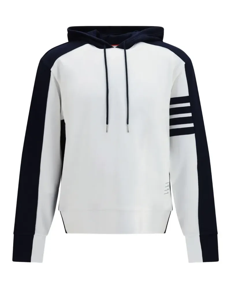 Thom Browne Hoodie in Colour-Block-Optik - Weiß Weiß