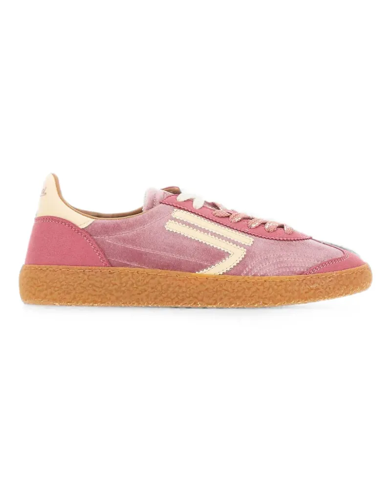Puraai velvet-effect panelled sneakers - Rosa Rosa
