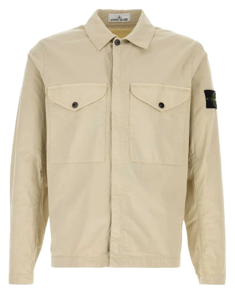 Stone Island Hemdjacke aus Stretch-Twill - Nude Nude